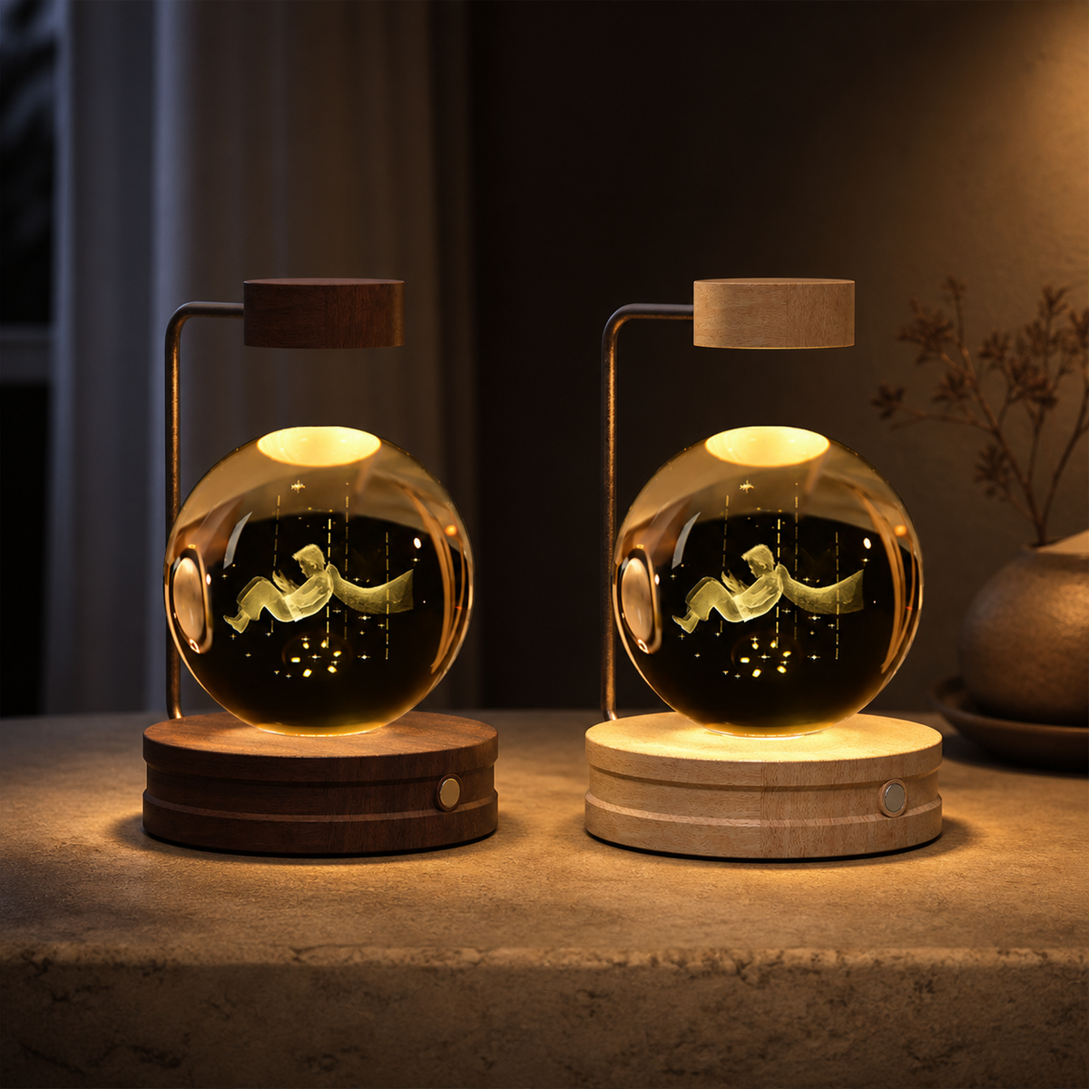 3D crystal decorative lamp — warm light