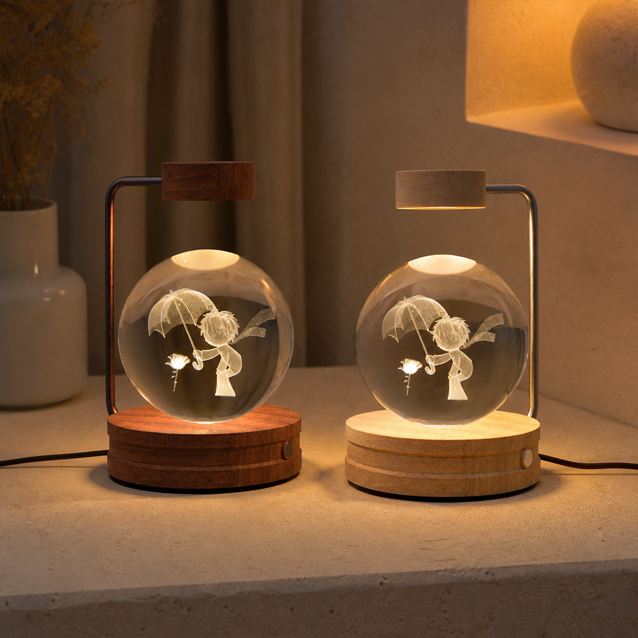 3D crystal decorative lamp — warm light
