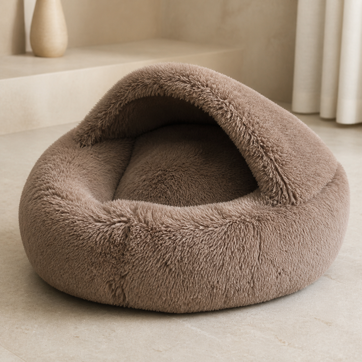 Coussin cocon 2-en-1 pour chat et petit chien
