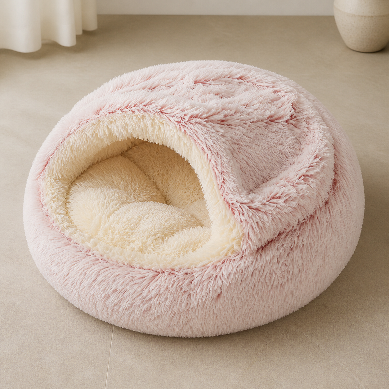 Coussin cocon 2-en-1 pour chat et petit chien