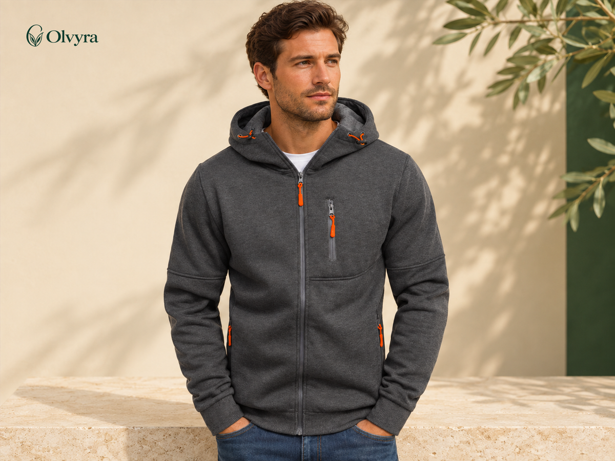 Sweat zippé à capuche pour homme