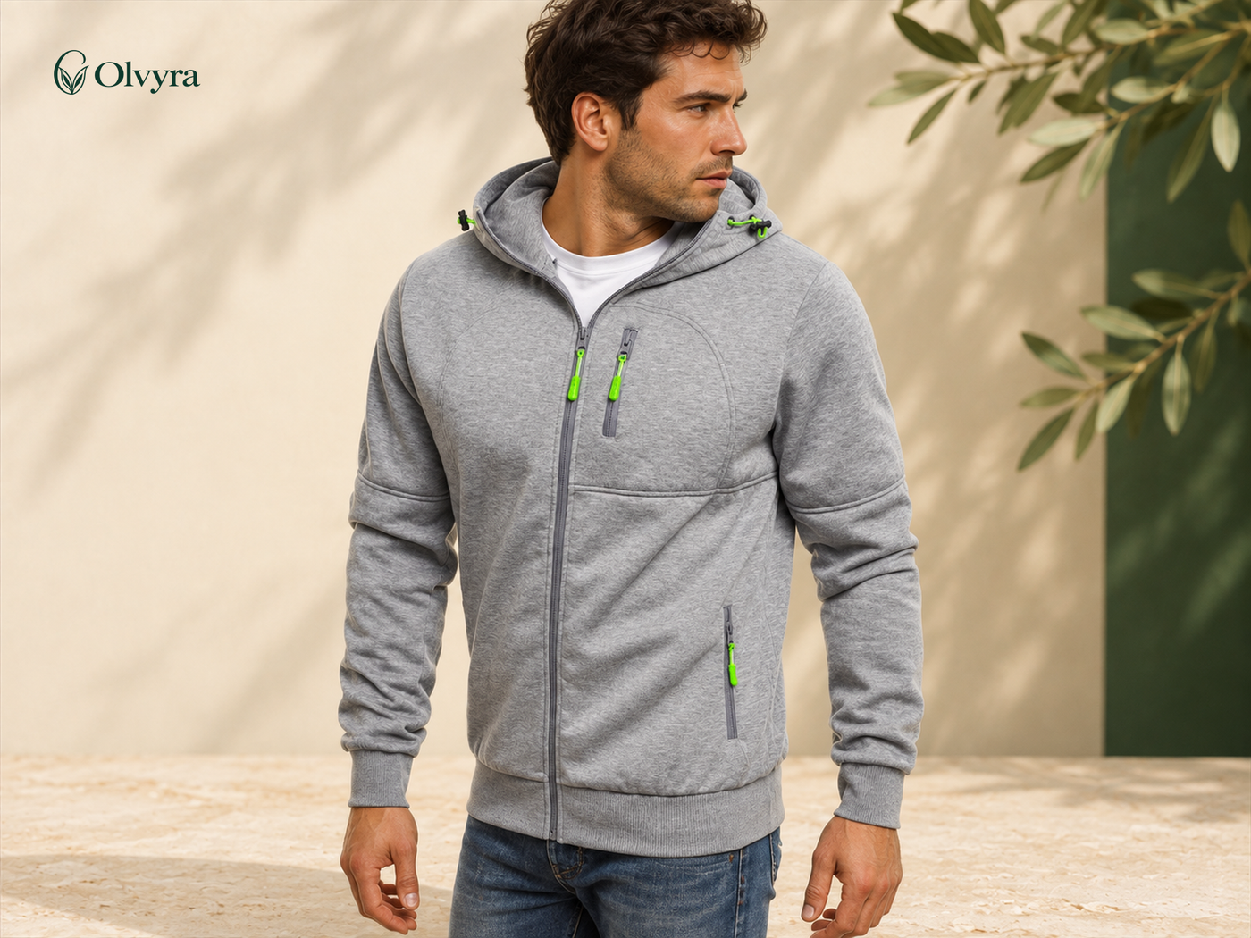 Sweat zippé à capuche pour homme