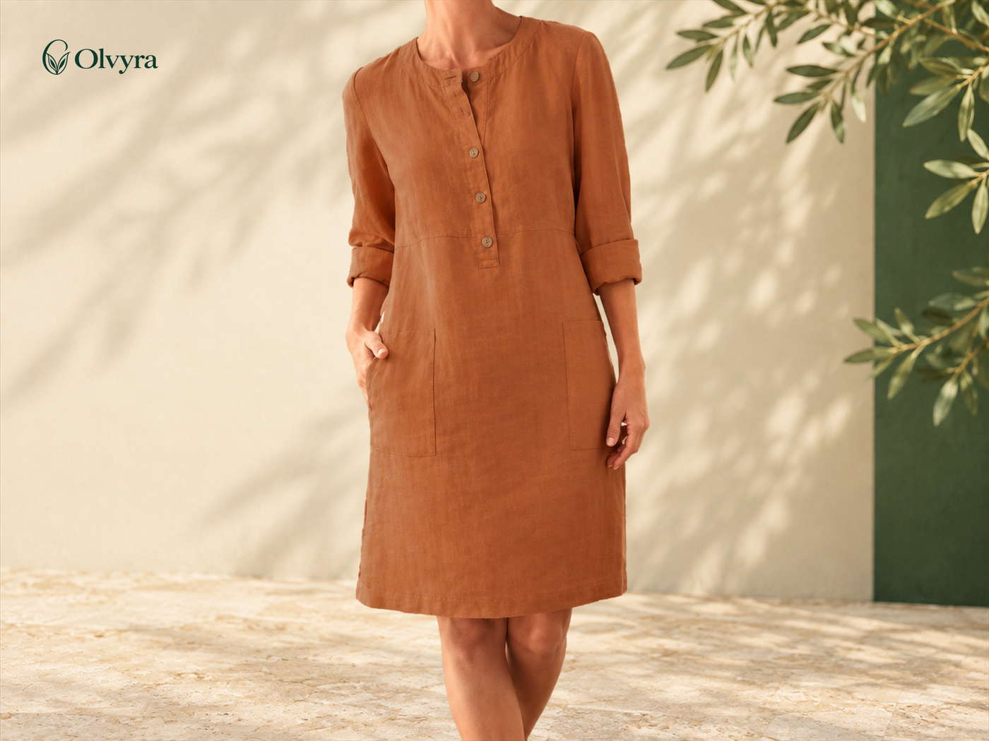 Long bohemian long-sleeve dress