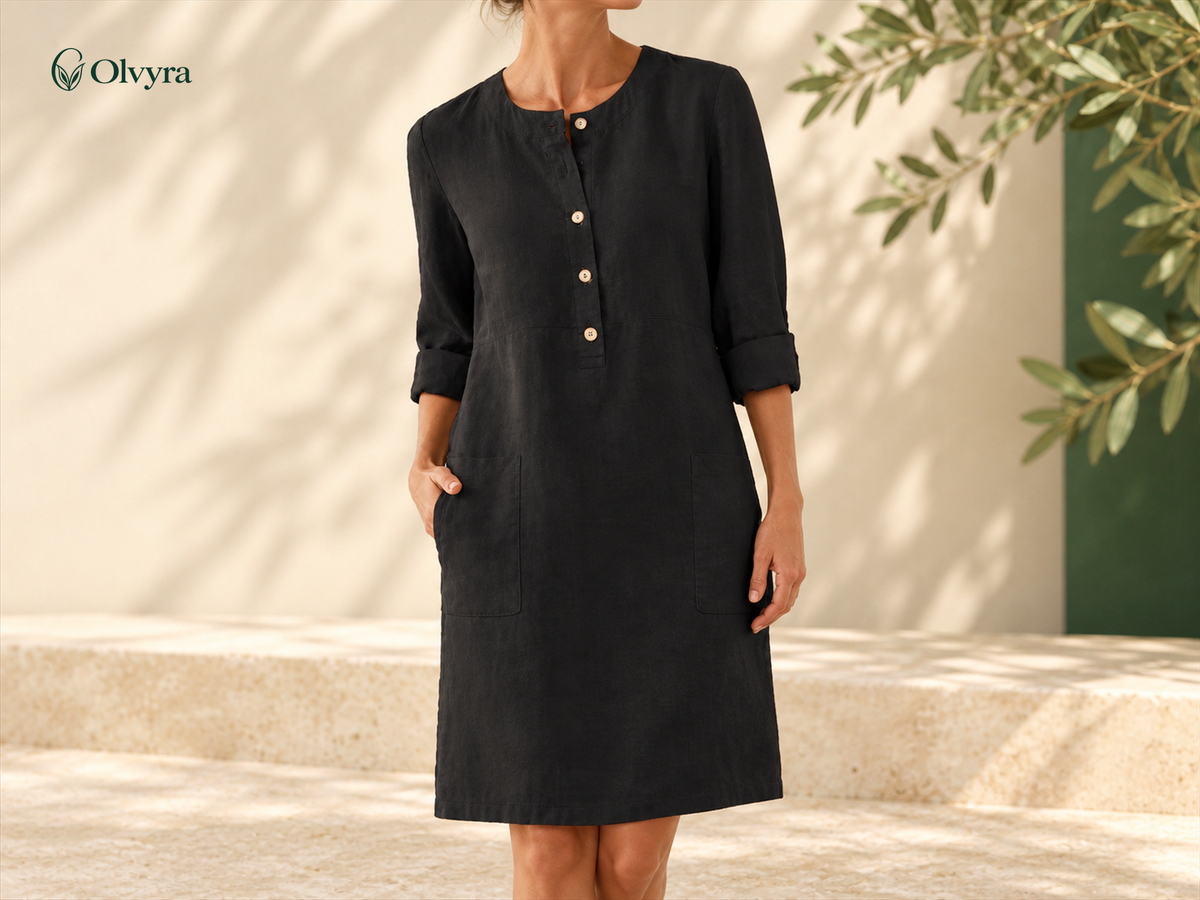 Long bohemian long-sleeve dress
