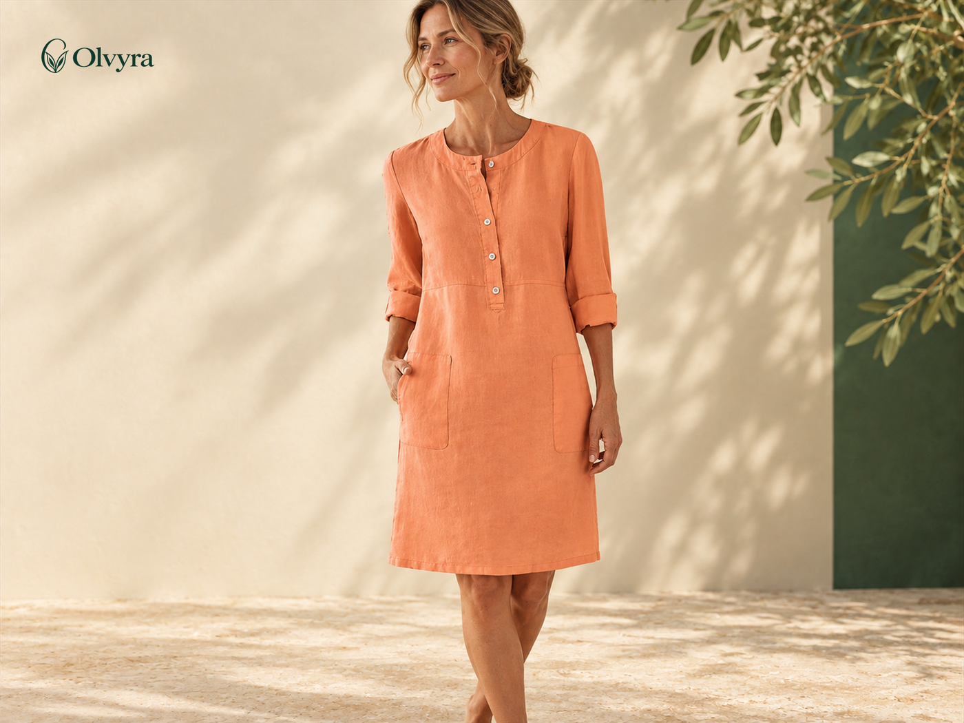 Long bohemian long-sleeve dress