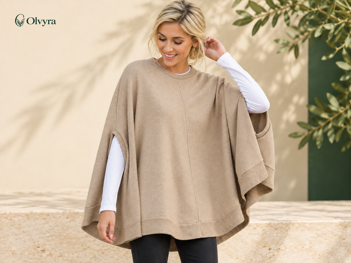 Batwing-sleeve knit top