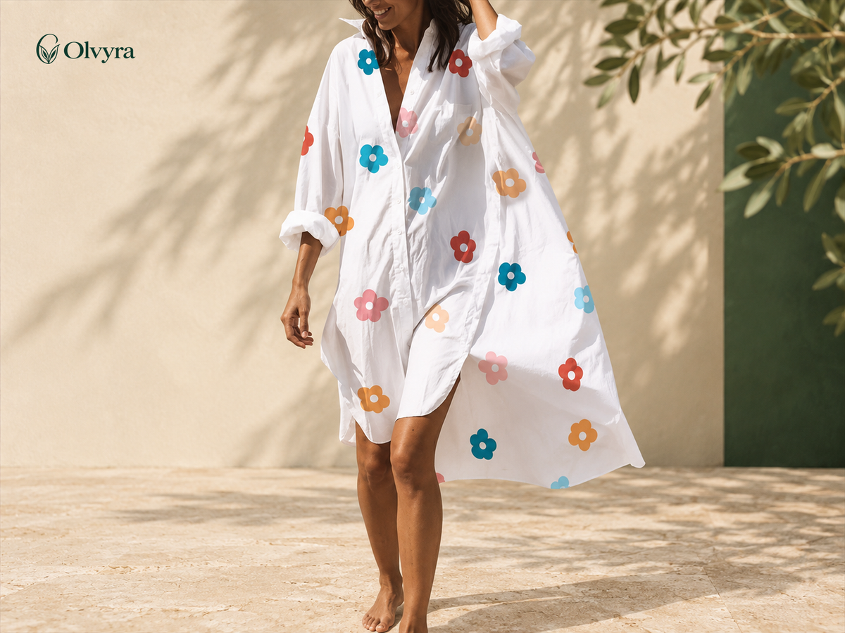 Flowing shirt dress