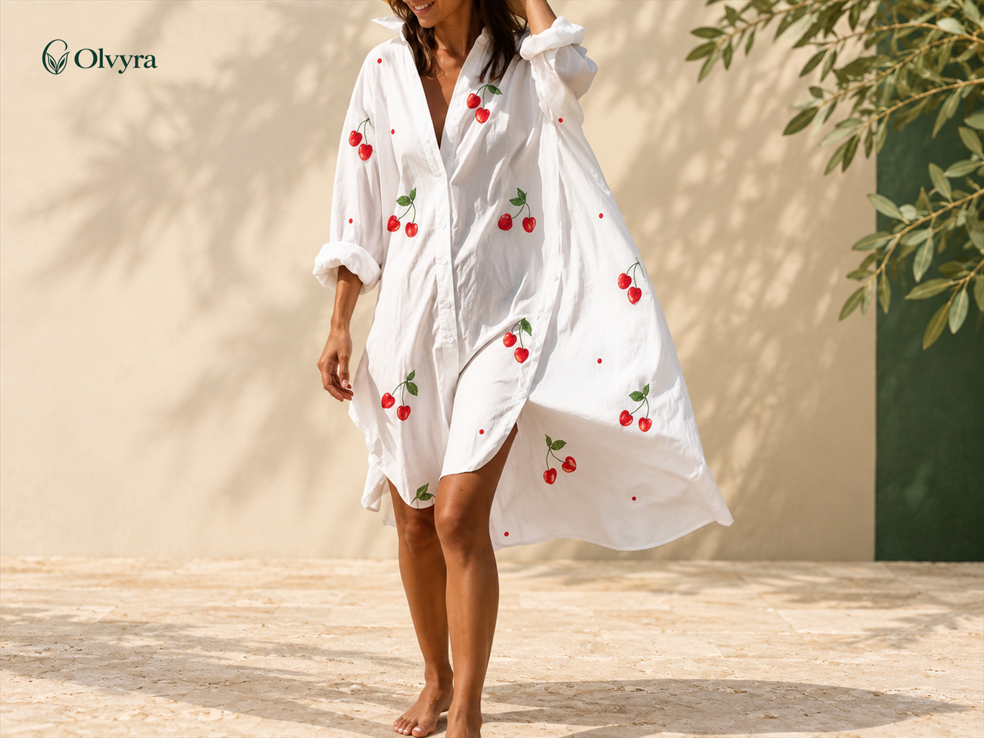 Flowing shirt dress