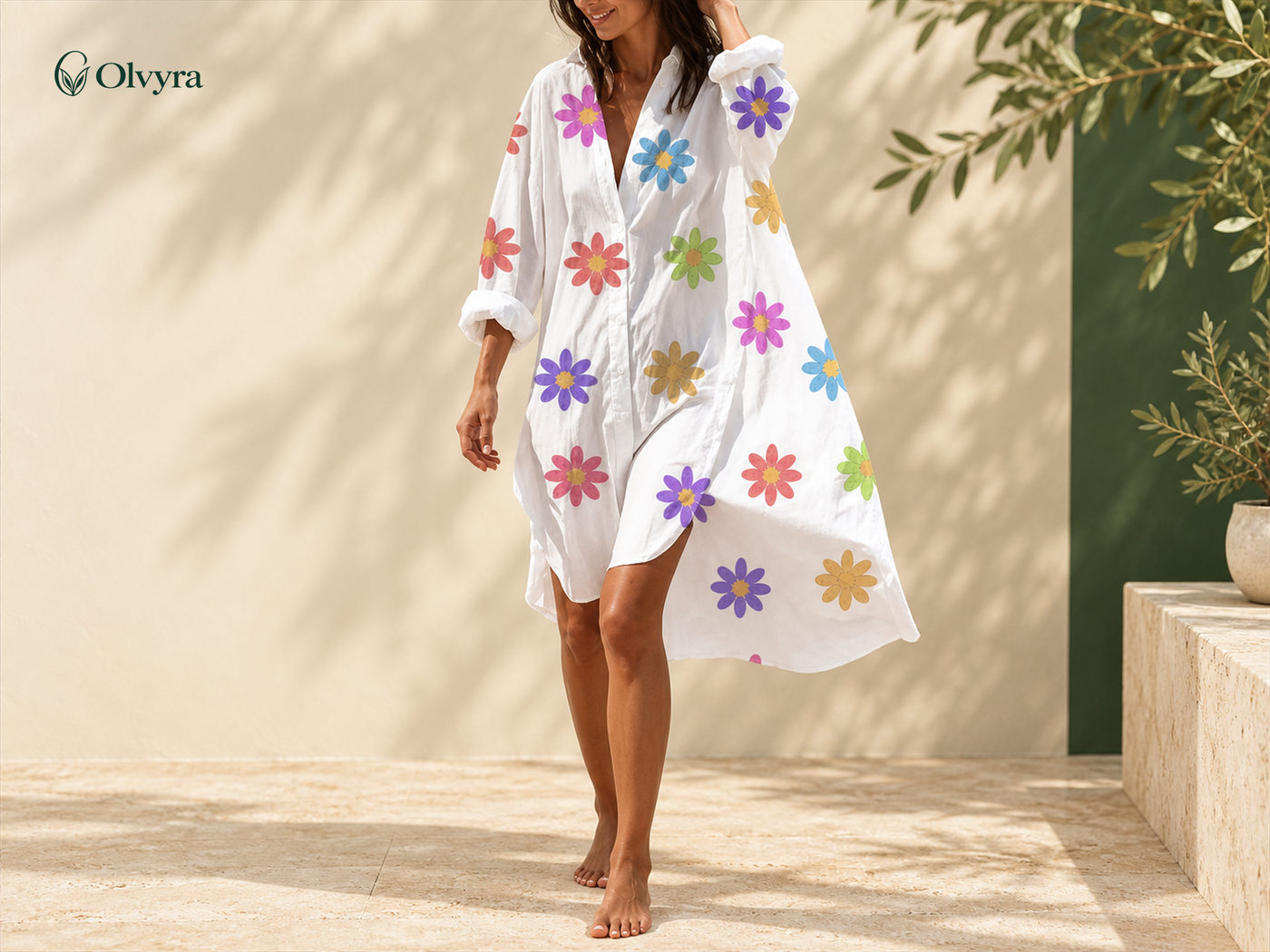 Flowing shirt dress