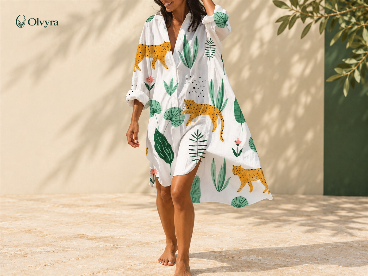 Flowing shirt dress