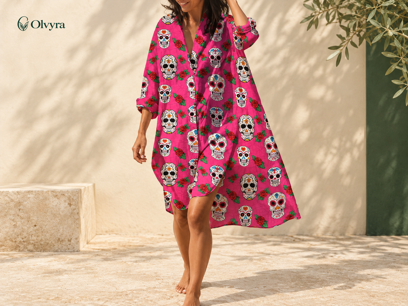 Flowing shirt dress
