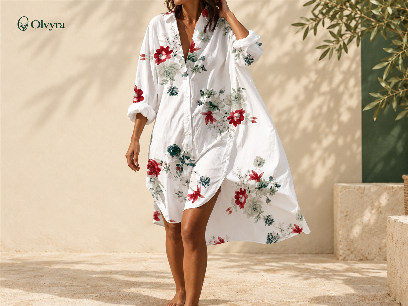 Flowing shirt dress
