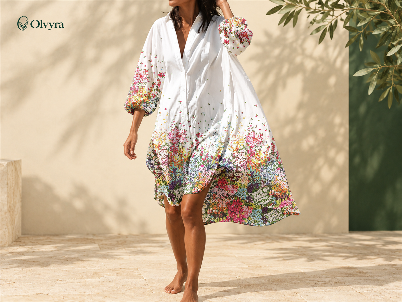 Flowing shirt dress