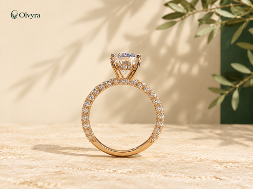 Bague sertie de cristaux Olvyra — Doré — modèle 925.