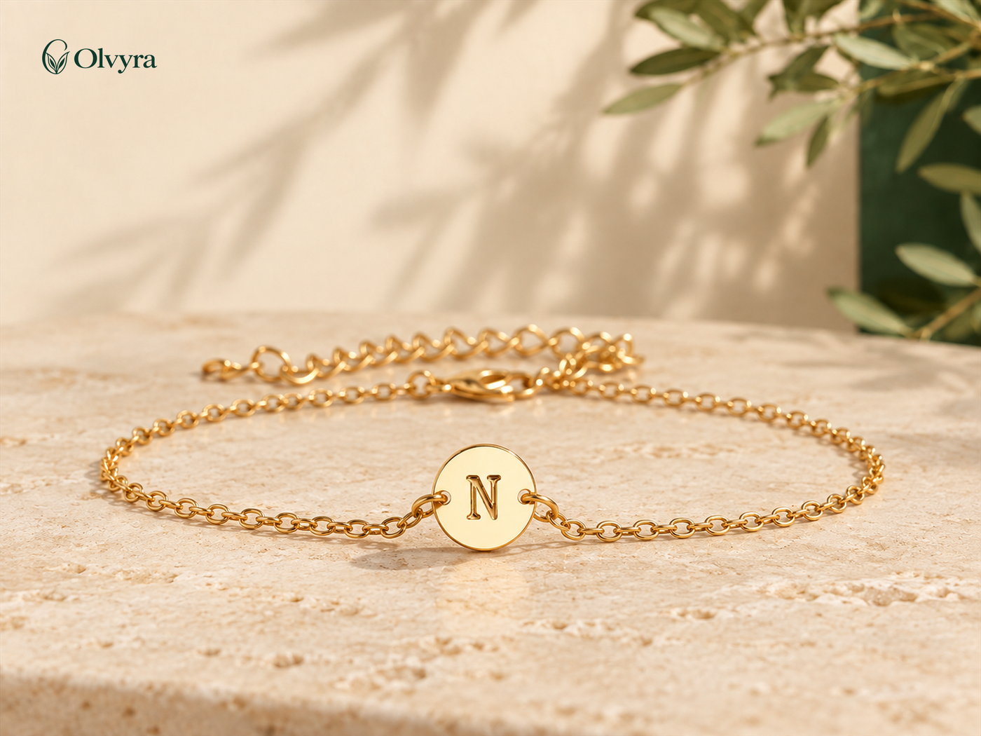 Adjustable initial bracelet