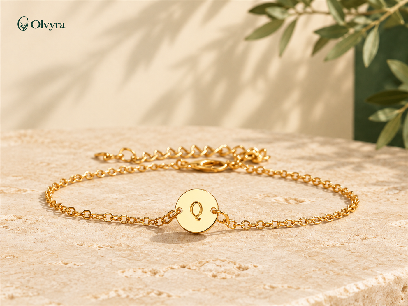 Adjustable initial bracelet