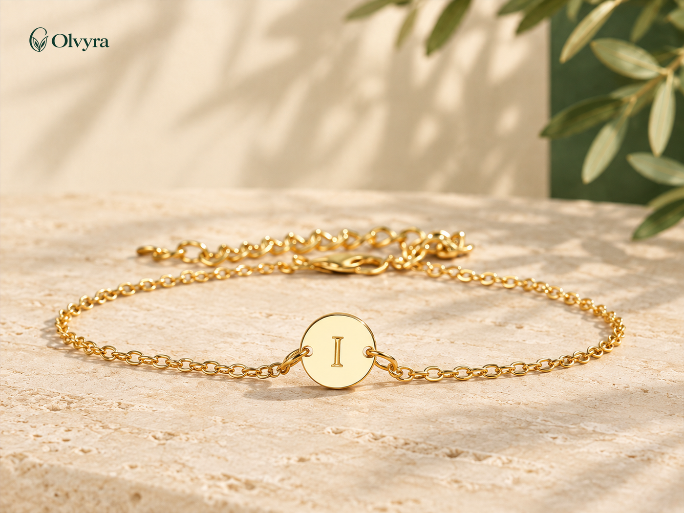 Adjustable initial bracelet