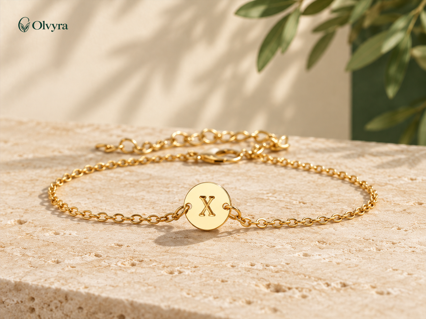 Adjustable initial bracelet