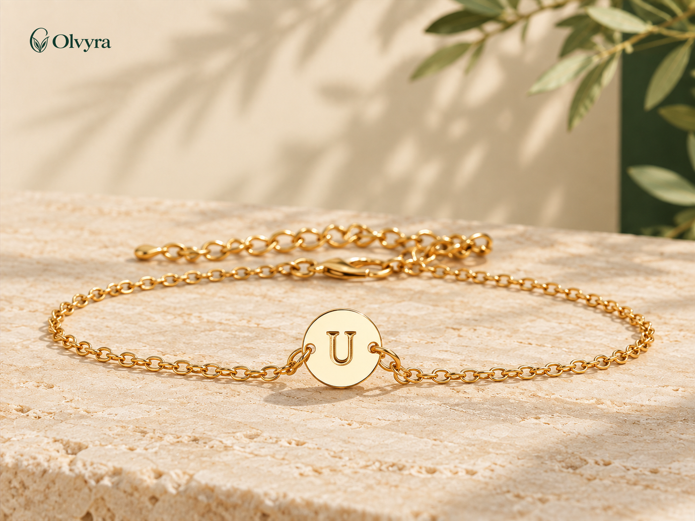 Adjustable initial bracelet