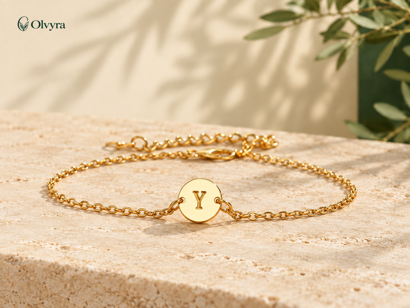 Adjustable initial bracelet
