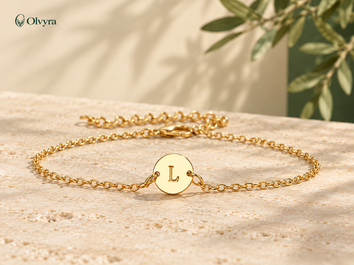 Adjustable initial bracelet
