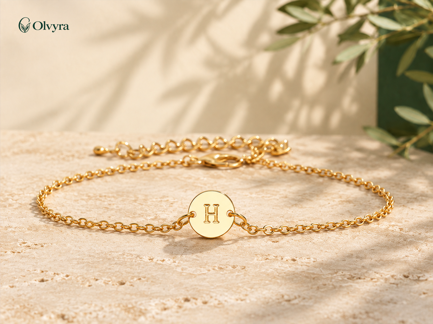 Adjustable initial bracelet