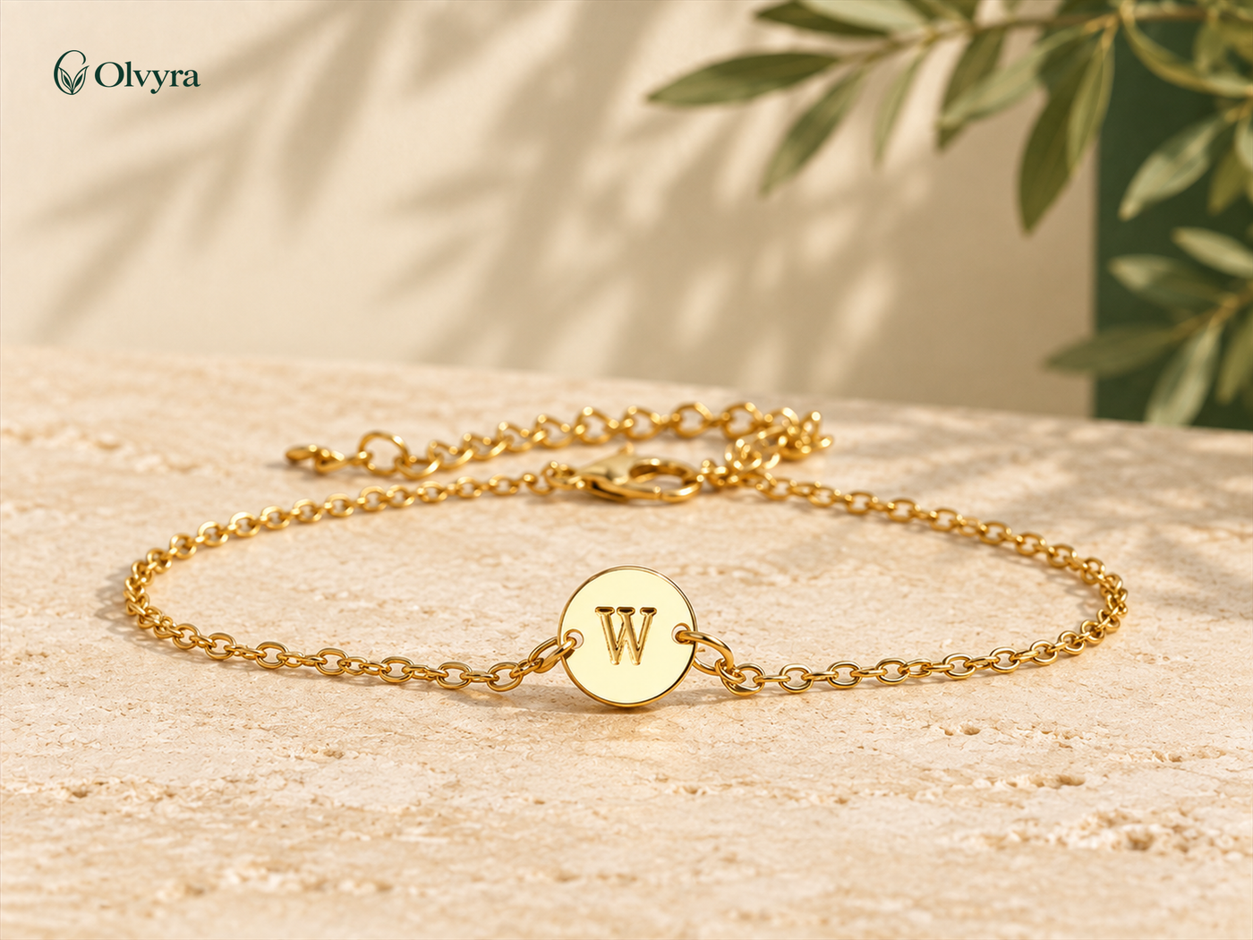 Adjustable initial bracelet