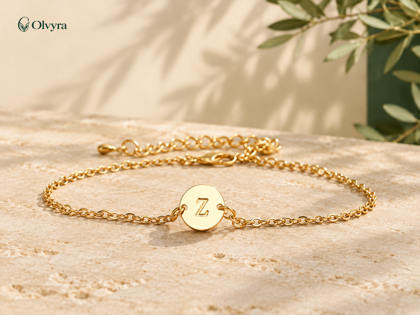 Adjustable initial bracelet