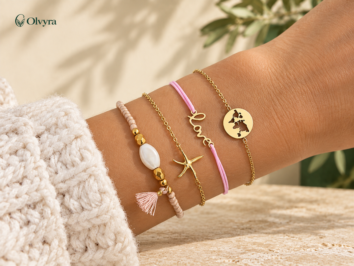 Bohemian beaded bracelet selection