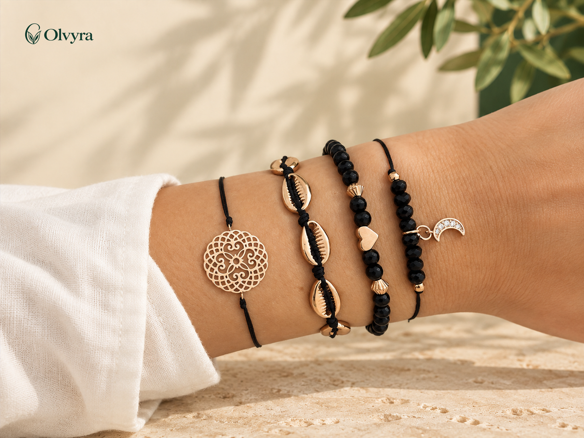 Bohemian beaded bracelet selection