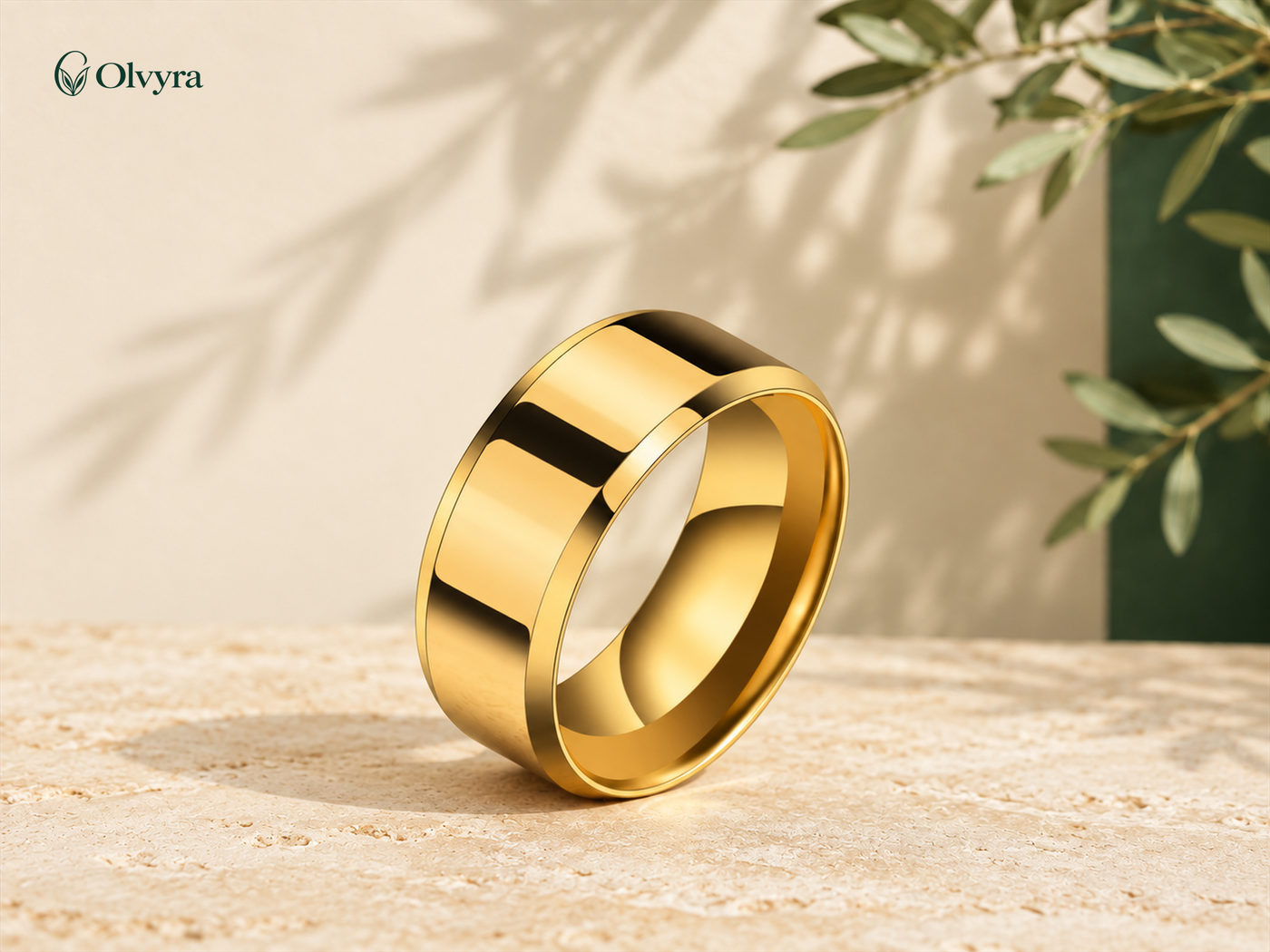 Graphic stainless steel ring