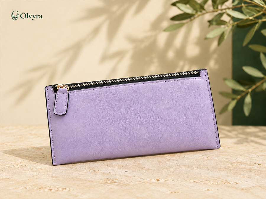 Portefeuille long pour femme Olvyra — Lilas.