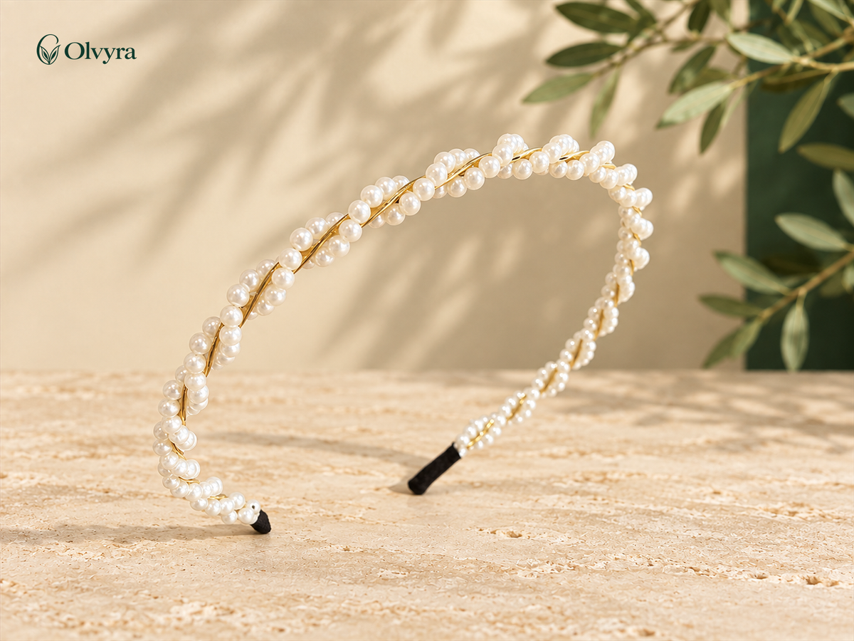 Slim pearl headband