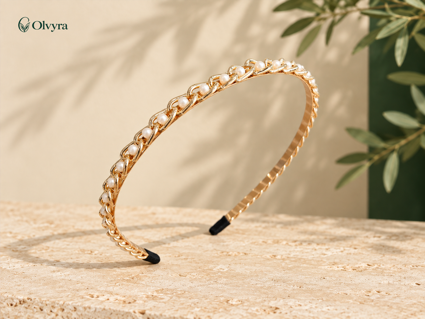 Slim pearl headband