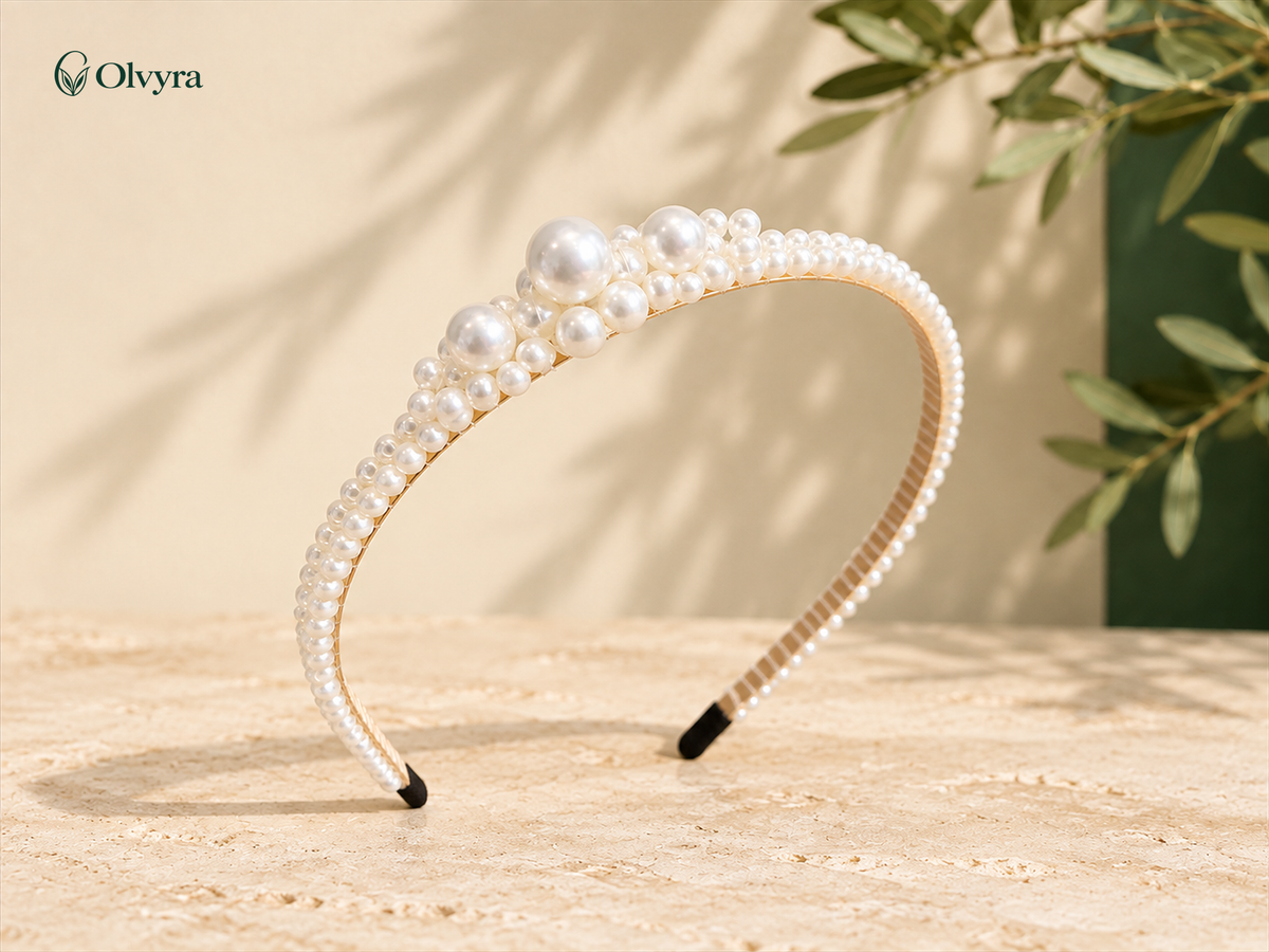 Slim pearl headband