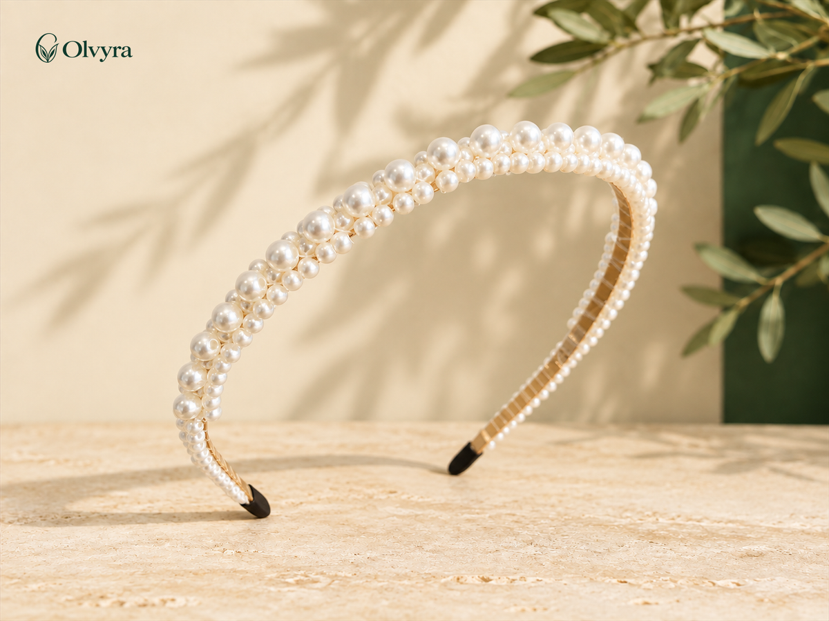 Slim pearl headband