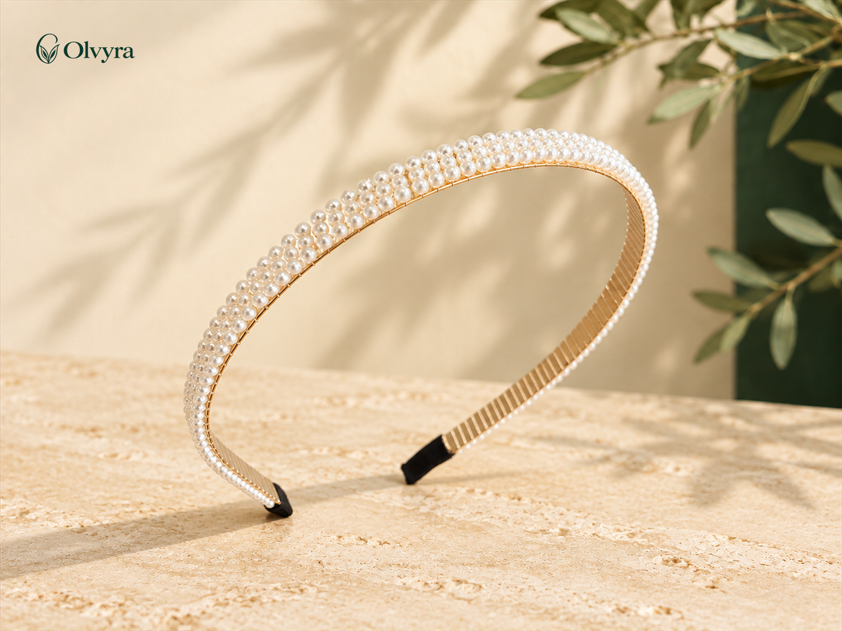 Slim pearl headband