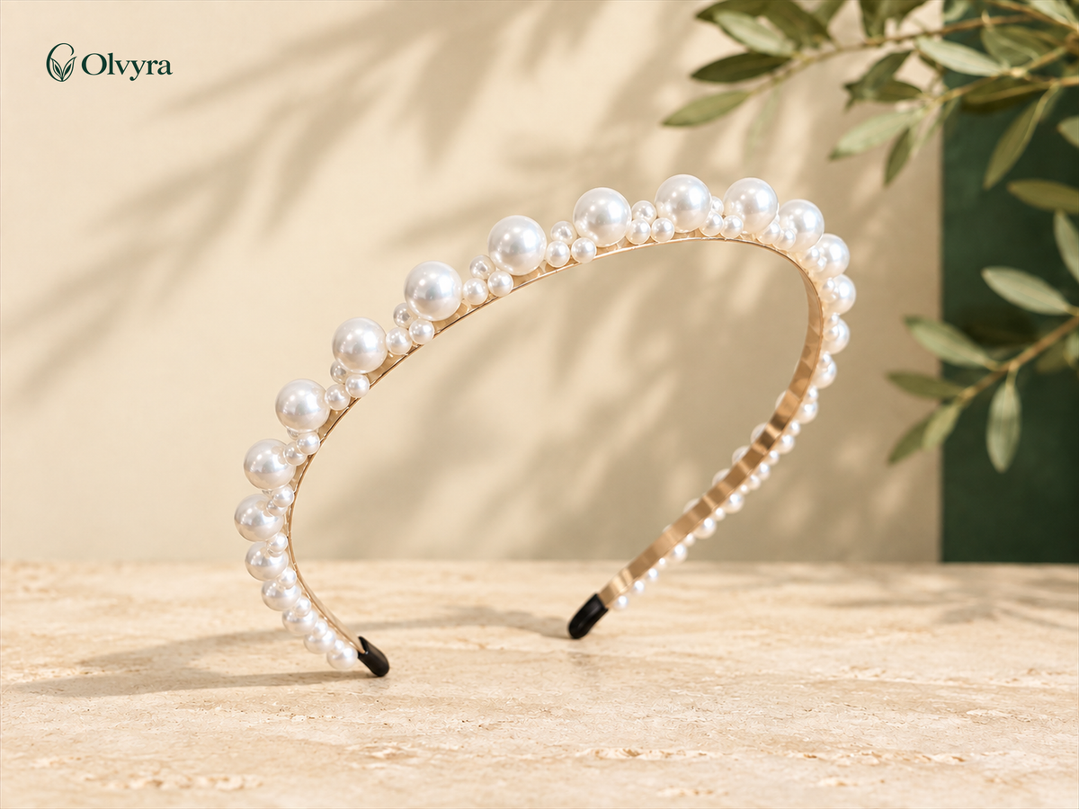 Slim pearl headband