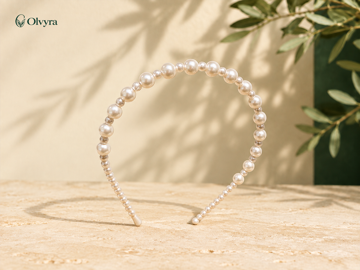 Slim pearl headband