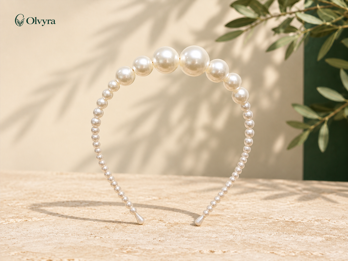 Slim pearl headband