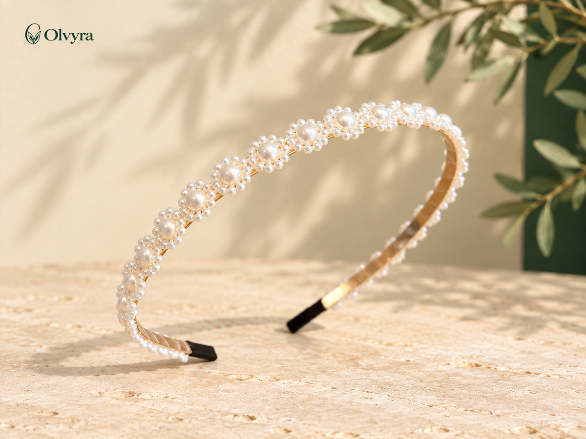 Slim pearl headband