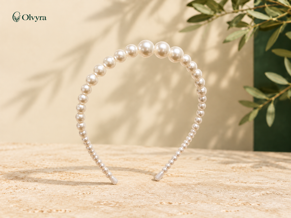 Slim pearl headband