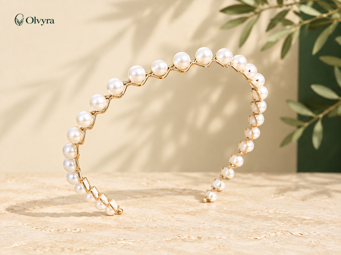 Slim pearl headband