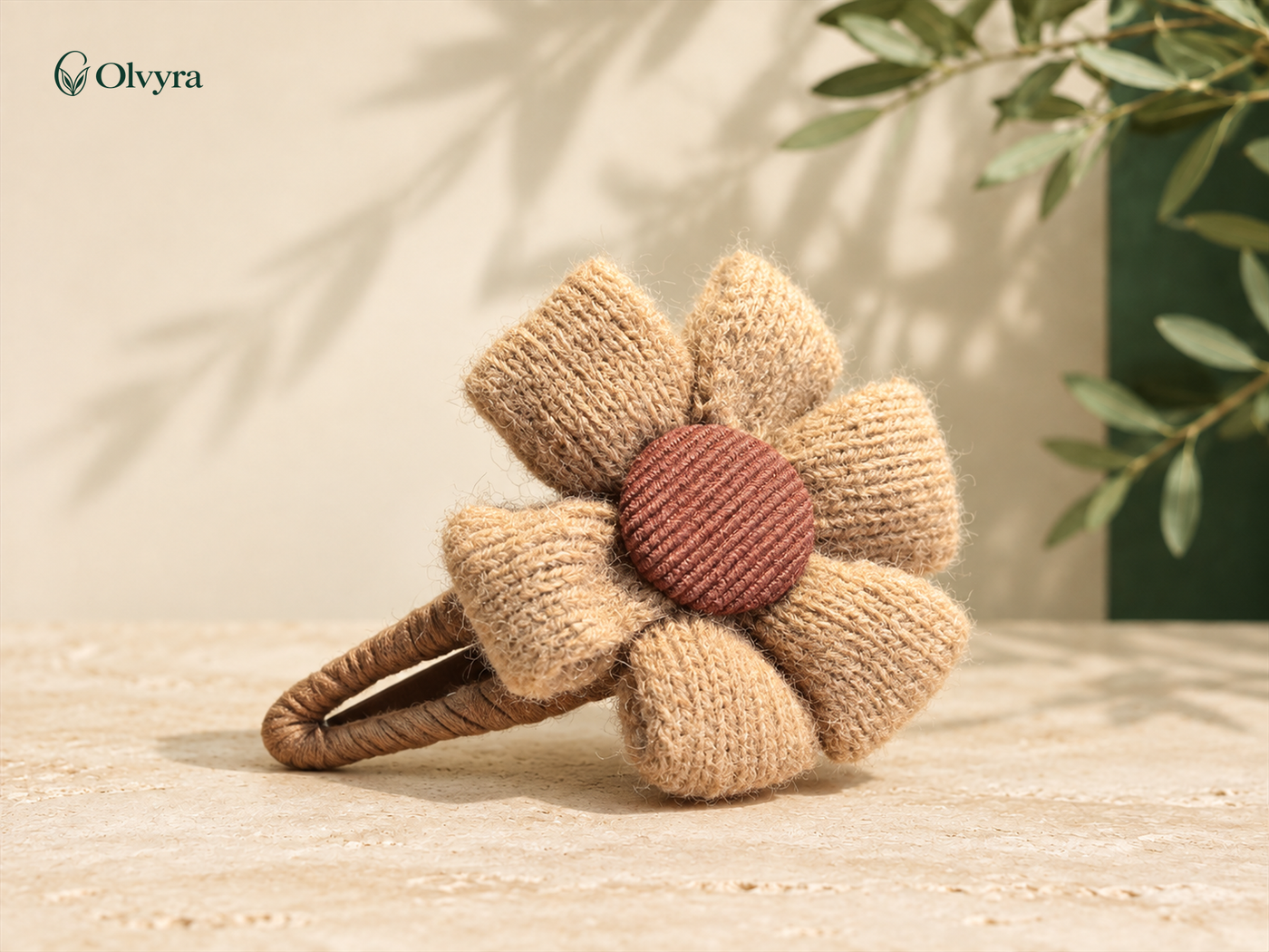 Fabric flower hair clip