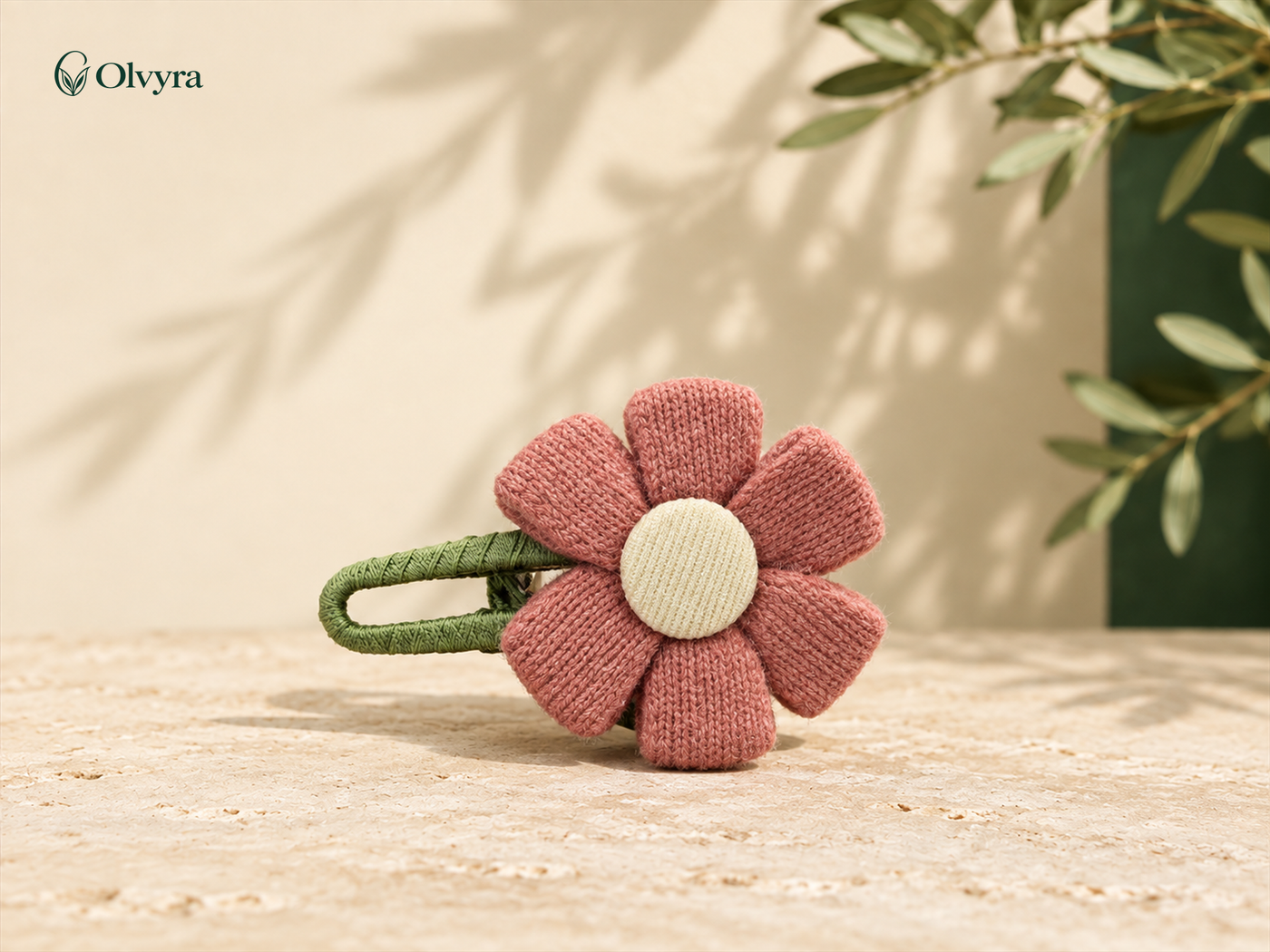 Fabric flower hair clip