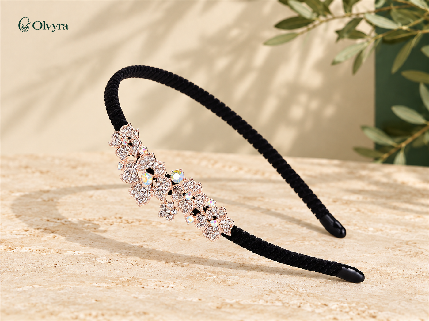 Rhinestone motif headband