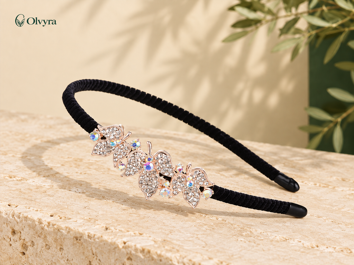 Rhinestone motif headband