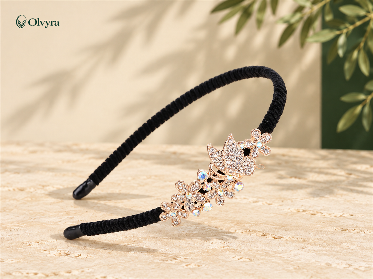 Rhinestone motif headband