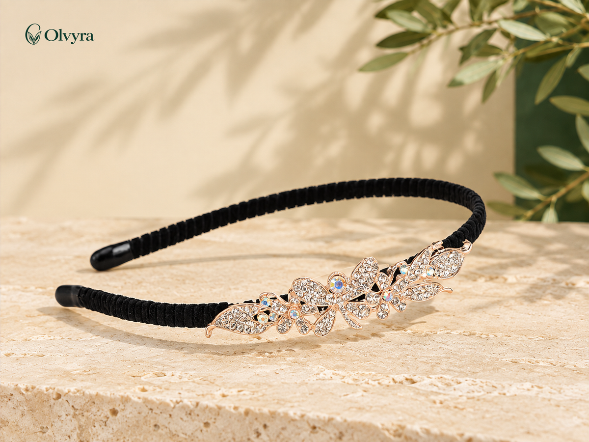 Rhinestone motif headband
