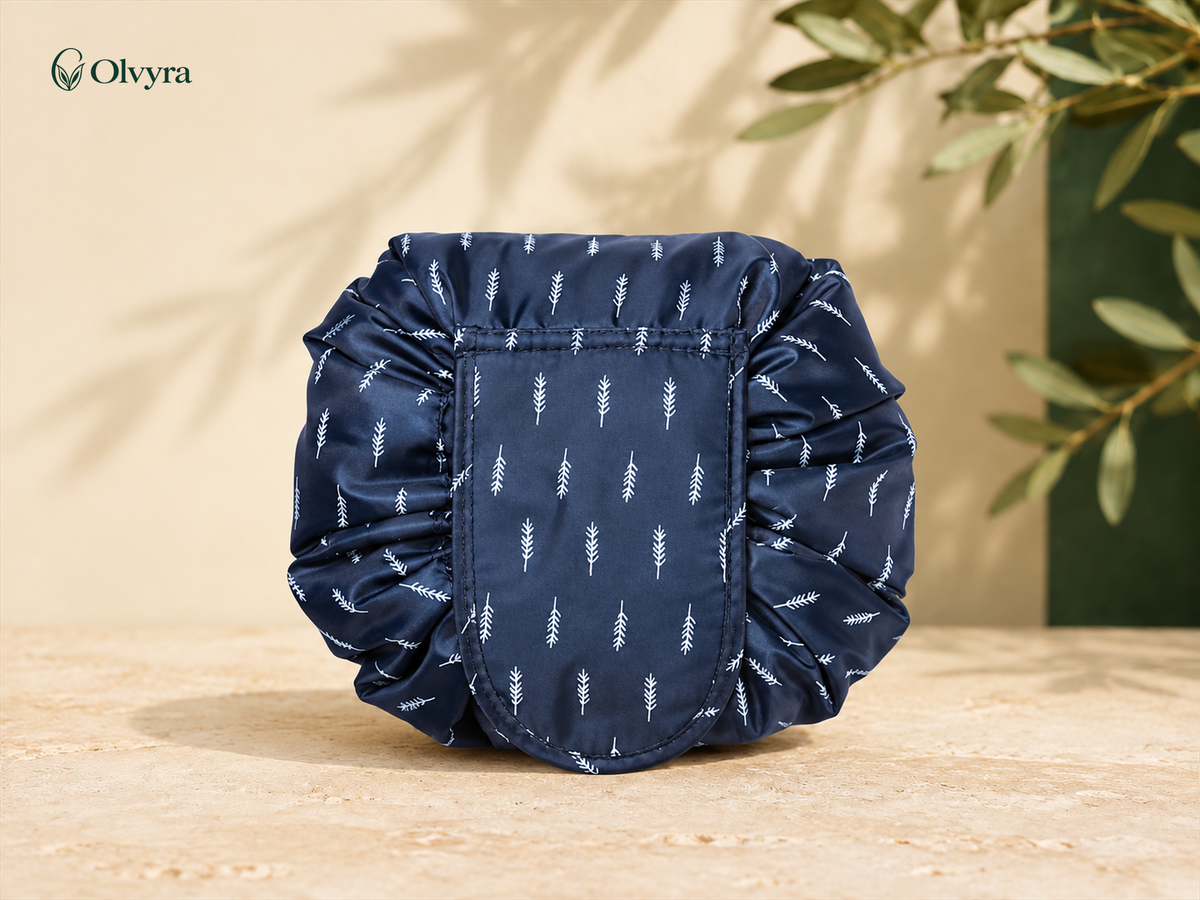 Patterned makeup bag